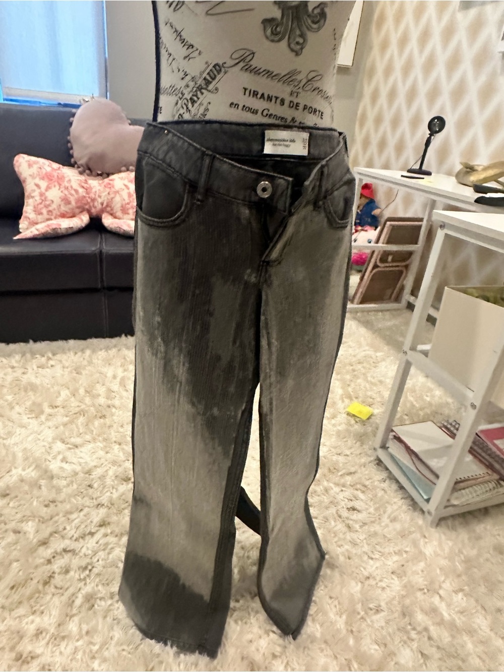 abercrombie kids Two-Tone Gray Washed Jeans
